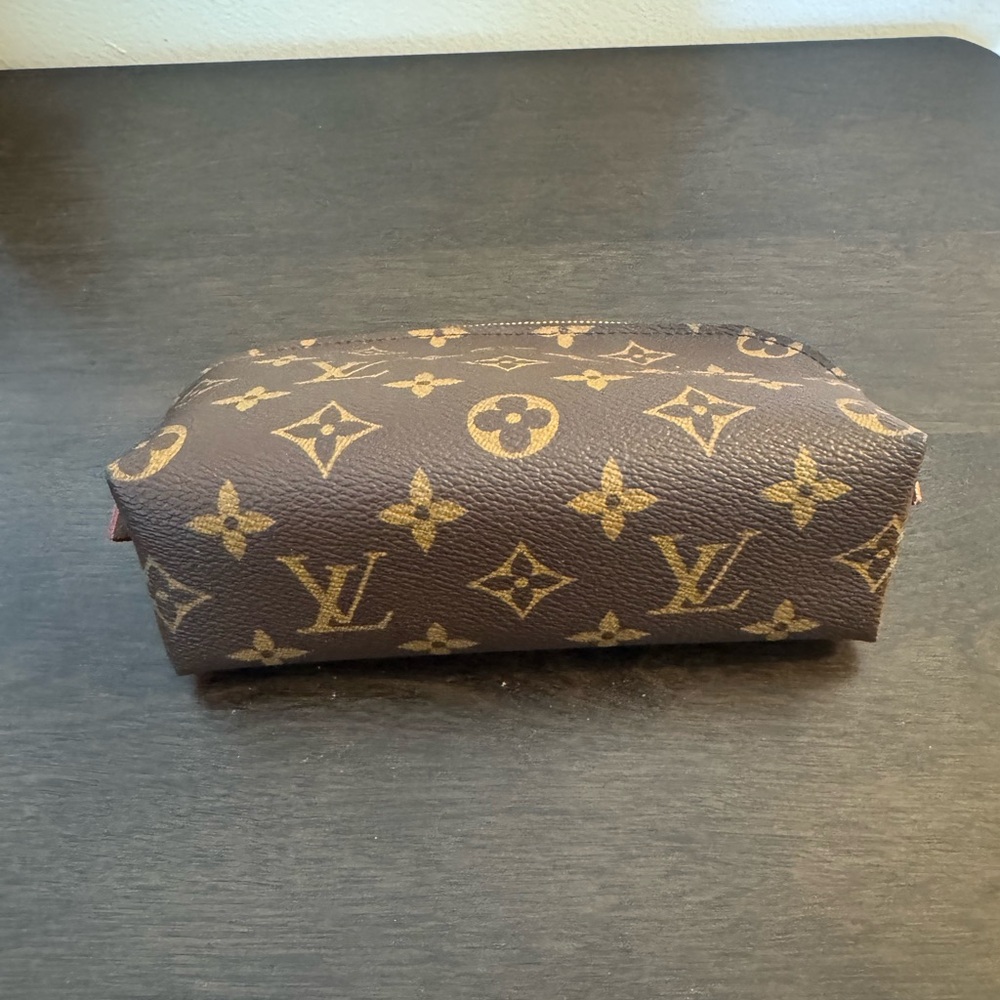 Authentic Louis Vuitton Monogram Dome Cosmetic Pouch - Brown with Gold Monogram - Picture 8 of 16